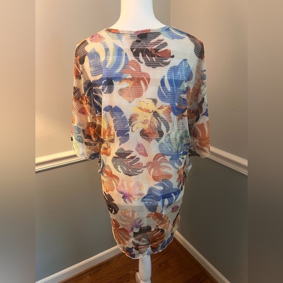 Dor Dor Couture Sheer Mesh Tropical Leaf Top - Size Medium - Picture 4 of 7